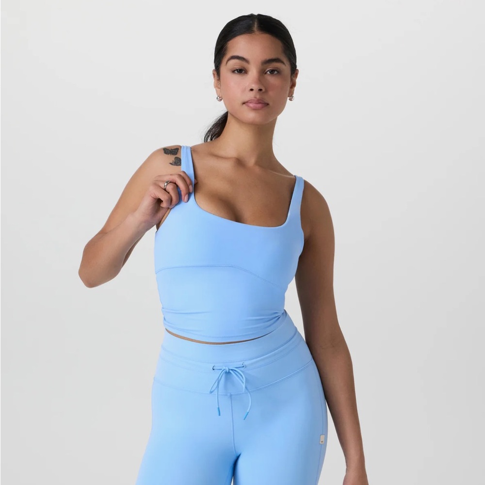 Vuori Sky Blue Crop Top